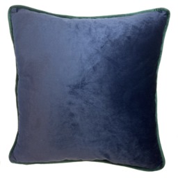 Piped Velvet Cushion Cover (43x43) - navy - thumbnail 4
