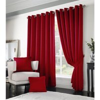 Adiso Eyelet Ring Top Curtains - Medium Red / 229cm / 274cm