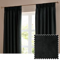 Ultimate Velvet Full Blackout Pencil Pleat Curtains - Black / 117cm / 137cm - image 1