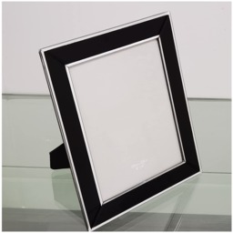 Black Glass Photo Frame Mirrored Border Picture - Silver - thumbnail 3