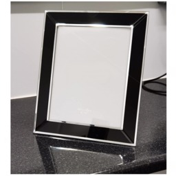 Black Glass Photo Frame Mirrored Border Picture - Silver - thumbnail 2