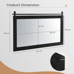 Farmhouse Bathroom Wall Mirror - Black - thumbnail 3