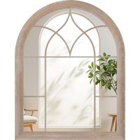 Arched Metal Frame Farmhouse Wall Mirror - Grey