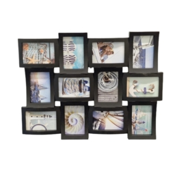 12 Multi Aperture Photo Frame - Black - thumbnail 2