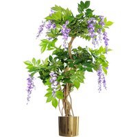Luxury Flowering Artificial Trees - Purple Gold / 110cm / 70cm