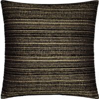 Jupiter Jacquard Cushion - Black/Gold / Feather