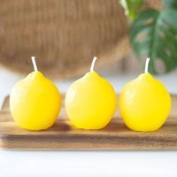 Set of 3 Fruit Shaped Decorative Candles - Lemon Candles - image 1
