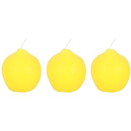 Set of 3 Fruit Shaped Decorative Candles - Lemon Candles - thumbnail 3