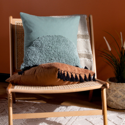 Radian Semi Circle Tufted Cotton Tasselled Cushion - Eucalyptus - thumbnail 4