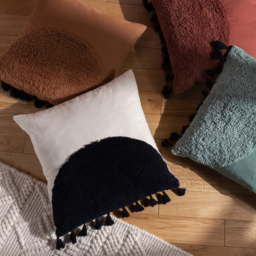 Radian Semi Circle Tufted Cotton Tasselled Cushion - Eucalyptus - thumbnail 3