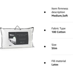 Relyon Superior Comfort Natural Latex Pillow 100 Cotton Removable Cover (Deep) - White - thumbnail 2