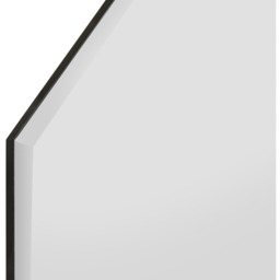 Octa All Glass Modern Bevelled Octagonal Wall Mirror - Black - thumbnail 4