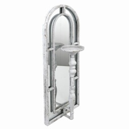 Rustic Arched Mirrored Candle Holder - Grey - thumbnail 2