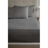 "Extra Deep Percale Fitted Sheet 16"" - Charcoal / Superking"