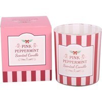 Candy Cane Striped Jar Holiday Candle - Pink