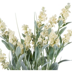 Homescapes Artificial White Lavender Plant in Metallic Ceramic Pot, 66 cm Tall - Green - thumbnail 3