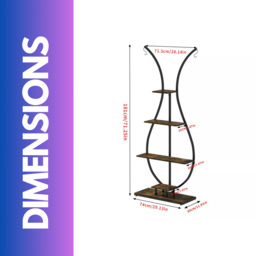 5 Tier Vase Shaped Indoor Outdoor Plant Stand Organiser - Brown - thumbnail 2
