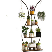 5 Tier Vase Shaped Indoor Outdoor Plant Stand Organiser - Brown
