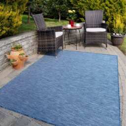 Navy Blue Soft Plastic Value Indoor Outdoor Area Rug - Navy Blue / 170 x 117cm - thumbnail 2