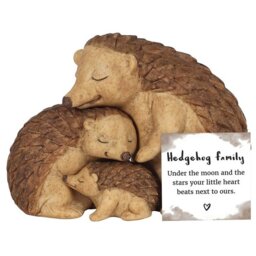 Hedgehog Family Ornament Loving Embrace of Family - Brown - thumbnail 4