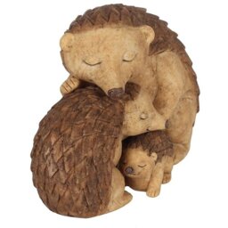 Hedgehog Family Ornament Loving Embrace of Family - Brown - thumbnail 3