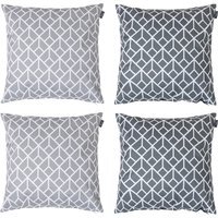 Art Deco Geometric Print Outdoor Cushion Collection Set of 4 - Grey - image 1