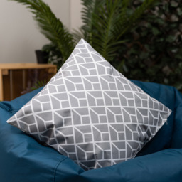 Art Deco Geometric Print Outdoor Cushion Collection Set of 4 - Grey - thumbnail 2