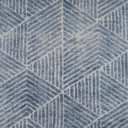 Denim Blue Geometric Washable Area Rug - Denim Blue / 240cm x 330cm - thumbnail 4