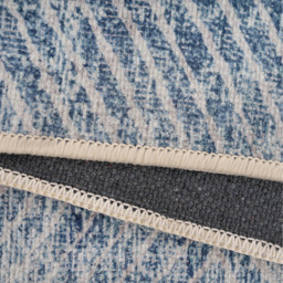 Denim Blue Geometric Washable Area Rug - Denim Blue / 240cm x 330cm - thumbnail 2