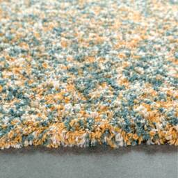 Mottled Soft Shaggy Area Rug - Teal & Yellow / 150 x 80cm - thumbnail 2