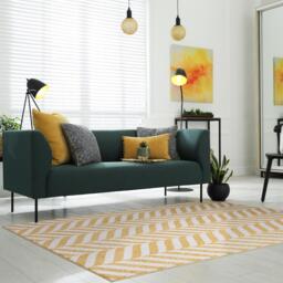 Chevron Yellow  Cream Rug - Yellow / 170cm - thumbnail 2