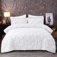 Pintuck Duvet Cover Set - White / Double - image 1