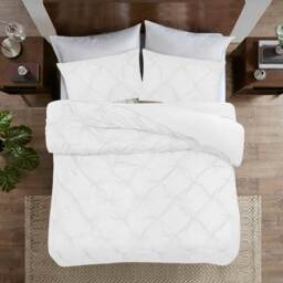 Pintuck Duvet Cover Set - White / Double - thumbnail 3
