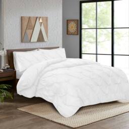 Pintuck Duvet Cover Set - White / Double - thumbnail 4