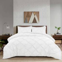 Pintuck Duvet Cover Set - White / Double - thumbnail 5