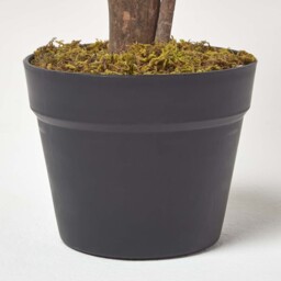 Potted Rose Tree Artificial Plant with lifelike green leaves, 90 cm - Red - thumbnail 4