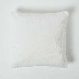 Soft Touch Faux Fur Cushion 46 x 46 cm - Ivory - thumbnail 2