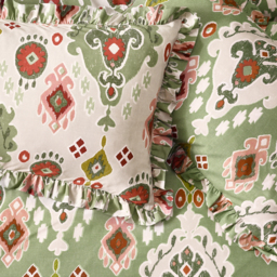 Dawson Ikat Reversible Duvet Cover Set - Cedar Green / Double - thumbnail 2