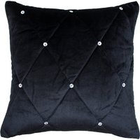 Diamante Quilted Cushion 45 x 45cm - Black / Polyester