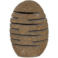 Natural Riverstone Candle Holder Hand Carved Bali Lantern - Light Brown
