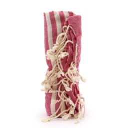 Hot Pink Cotton Pario Towel Handcrafted Indian Wrap Beach Towel - Pink - thumbnail 5