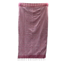 Hot Pink Cotton Pario Towel Handcrafted Indian Wrap Beach Towel - Pink - thumbnail 4