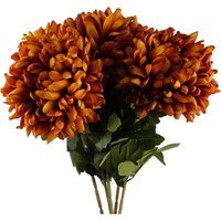 Pack of 6 x Extra Large Reflex Chrysanthemum -  Orange Chrysanthemum