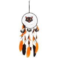 Halloween Black Cat Dreamcatcher Decor - Black