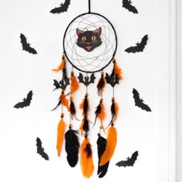 Halloween Black Cat Dreamcatcher Decor - Black - thumbnail 3