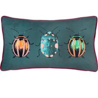 Beetalis Piped Velvet Cushion - Emerald / 80 Feather 20 Polyester - thumbnail 1