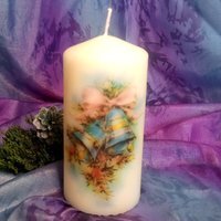 Pillar Candle Christmas Bell - White / 1