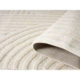 Isabella Living Room Area Rugs - Embossed Mazia Arch Lines Design Rug - Cream / 170cm - thumbnail 3