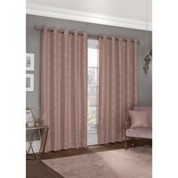 Element Geometric Woven Thermal Blackout Eyelet Curtains - Blush Pink / 116cm / 183cm