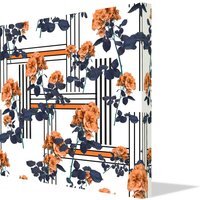Flowers and lines fashion Canvas print - Orange / 101cm - thumbnail 1